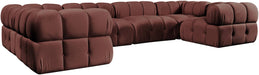 Meridian Furniture - Orin Rose Velvet Performance Fabric Upholstered 6 pc. Sectional - 671Rose-Sec6G - GreatFurnitureDeal
