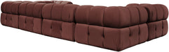 Meridian Furniture - Orin Rose Velvet Performance Fabric Upholstered 6 pc. Sectional - 671Rose-Sec6G - GreatFurnitureDeal