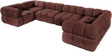 Meridian Furniture - Orin Rose Velvet Performance Fabric Upholstered 6 pc. Sectional - 671Rose-Sec6G - GreatFurnitureDeal