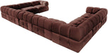 Meridian Furniture - Orin Rose Velvet Performance Fabric Upholstered 9 pc. Sectional - 671Rose-Sec9A - GreatFurnitureDeal