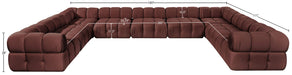 Meridian Furniture - Orin Rose Velvet Performance Fabric Upholstered 9 pc. Sectional - 671Rose-Sec9A - GreatFurnitureDeal