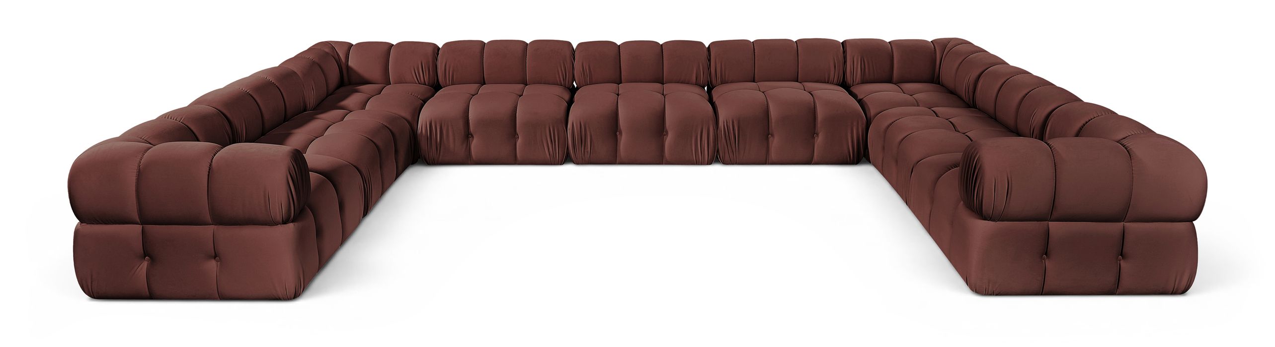 Meridian Furniture - Orin Rose Velvet Performance Fabric Upholstered 9 pc. Sectional - 671Rose-Sec9A - GreatFurnitureDeal