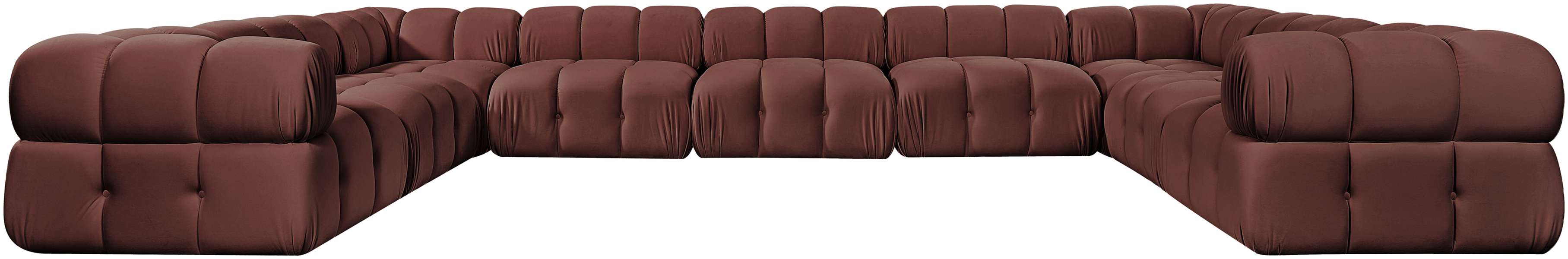 Meridian Furniture - Orin Rose Velvet Performance Fabric Upholstered 9 pc. Sectional - 671Rose-Sec9A - GreatFurnitureDeal