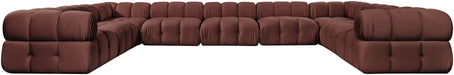 Meridian Furniture - Orin Rose Velvet Performance Fabric Upholstered 9 pc. Sectional - 671Rose-Sec9A - GreatFurnitureDeal