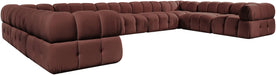 Meridian Furniture - Orin Rose Velvet Performance Fabric Upholstered 9 pc. Sectional - 671Rose-Sec9A - GreatFurnitureDeal