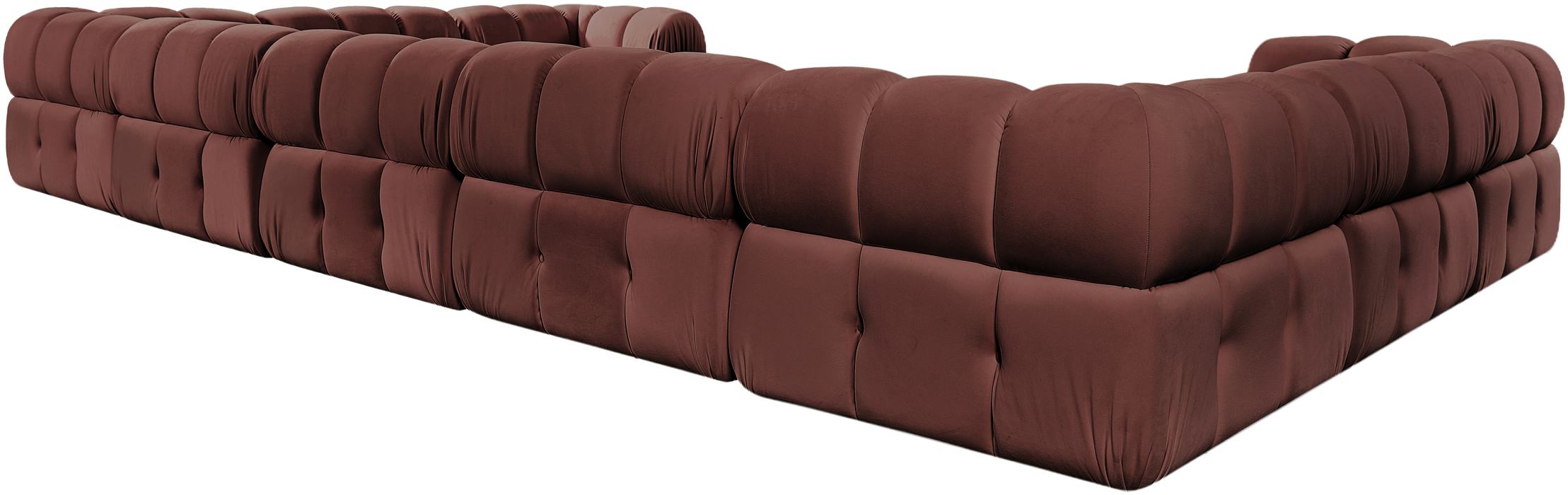 Meridian Furniture - Orin Rose Velvet Performance Fabric Upholstered 9 pc. Sectional - 671Rose-Sec9A - GreatFurnitureDeal