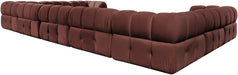 Meridian Furniture - Orin Rose Velvet Performance Fabric Upholstered 9 pc. Sectional - 671Rose-Sec9A - GreatFurnitureDeal