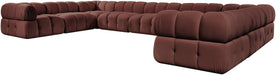 Meridian Furniture - Orin Rose Velvet Performance Fabric Upholstered 9 pc. Sectional - 671Rose-Sec9A - GreatFurnitureDeal
