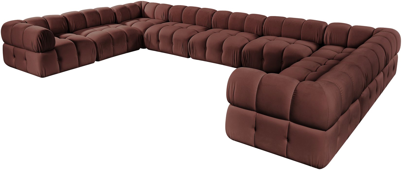 Meridian Furniture - Orin Rose Velvet Performance Fabric Upholstered 9 pc. Sectional - 671Rose-Sec9A - GreatFurnitureDeal