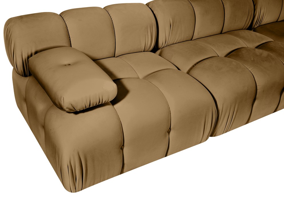 Meridian Furniture - Orin Saddle Velvet Performance Fabric Upholstered 4 pc. Sofa - 671Saddle-S4B - GreatFurnitureDeal