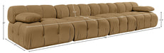 Meridian Furniture - Orin Saddle Velvet Performance Fabric Upholstered 4 pc. Sofa - 671Saddle-S4B - GreatFurnitureDeal
