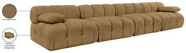 Meridian Furniture - Orin Saddle Velvet Performance Fabric Upholstered 4 pc. Sofa - 671Saddle-S4B - GreatFurnitureDeal