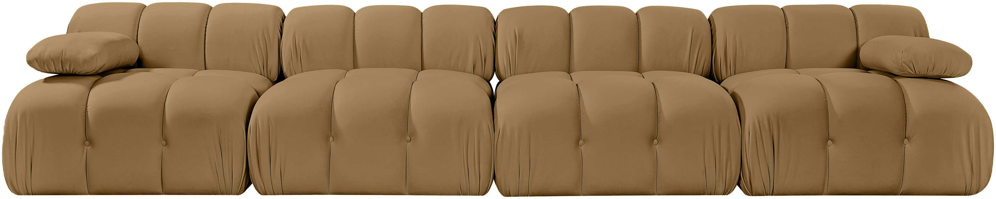 Meridian Furniture - Orin Saddle Velvet Performance Fabric Upholstered 4 pc. Sofa - 671Saddle-S4B - GreatFurnitureDeal