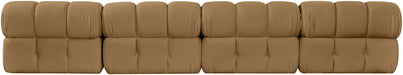 Meridian Furniture - Orin Saddle Velvet Performance Fabric Upholstered 4 pc. Sofa - 671Saddle-S4B - GreatFurnitureDeal