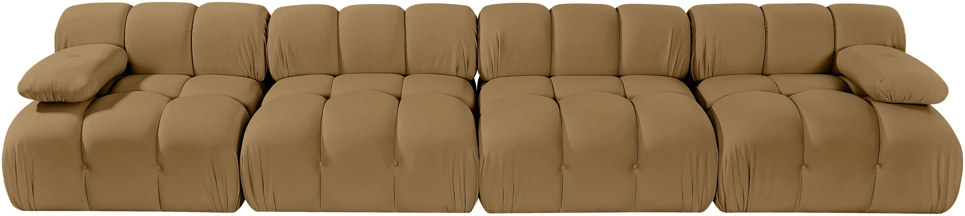 Meridian Furniture - Orin Saddle Velvet Performance Fabric Upholstered 4 pc. Sofa - 671Saddle-S4B - GreatFurnitureDeal
