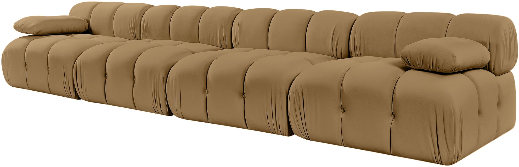 Meridian Furniture - Orin Saddle Velvet Performance Fabric Upholstered 4 pc. Sofa - 671Saddle-S4B - GreatFurnitureDeal