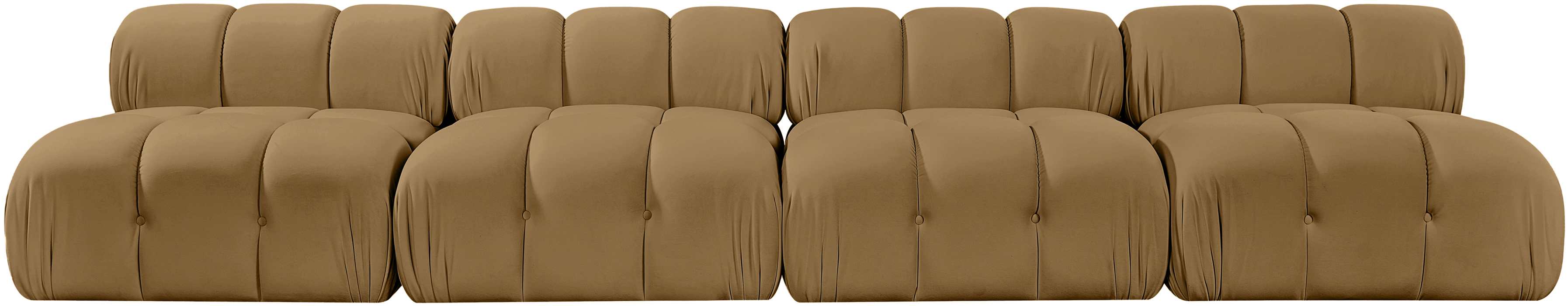 Meridian Furniture - Orin Saddle Velvet Performance Fabric Upholstered 4 pc. Sofa - 671Saddle-S4B - GreatFurnitureDeal