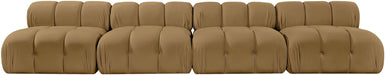 Meridian Furniture - Orin Saddle Velvet Performance Fabric Upholstered 4 pc. Sofa - 671Saddle-S4B - GreatFurnitureDeal
