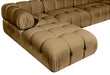 Meridian Furniture - Orin Saddle Velvet Performance Fabric Upholstered 5 pc. Sectional - 671Saddle-Sec5B - GreatFurnitureDeal