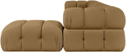 Meridian Furniture - Orin Saddle Velvet Performance Fabric Upholstered 5 pc. Sectional - 671Saddle-Sec5B - GreatFurnitureDeal