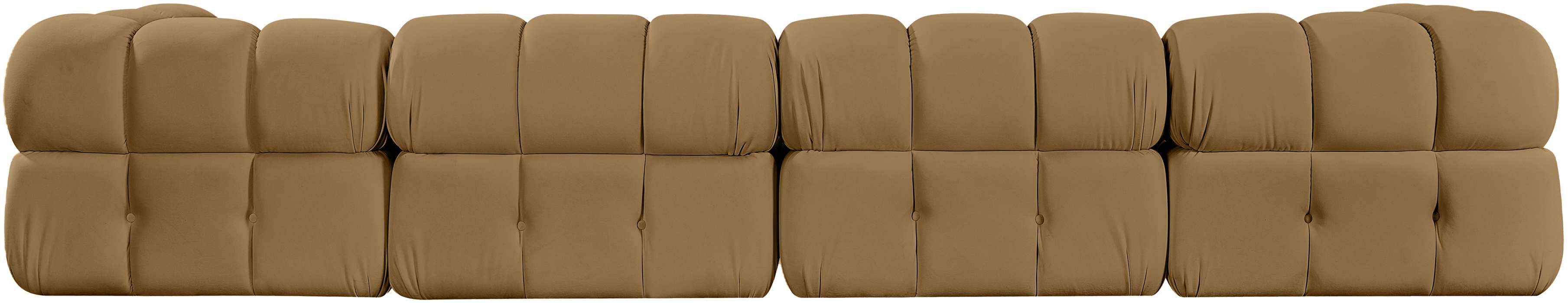 Meridian Furniture - Orin Saddle Velvet Performance Fabric Upholstered 5 pc. Sectional - 671Saddle-Sec5B - GreatFurnitureDeal