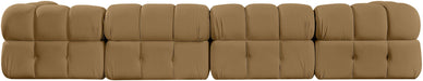 Meridian Furniture - Orin Saddle Velvet Performance Fabric Upholstered 5 pc. Sectional - 671Saddle-Sec5B - GreatFurnitureDeal