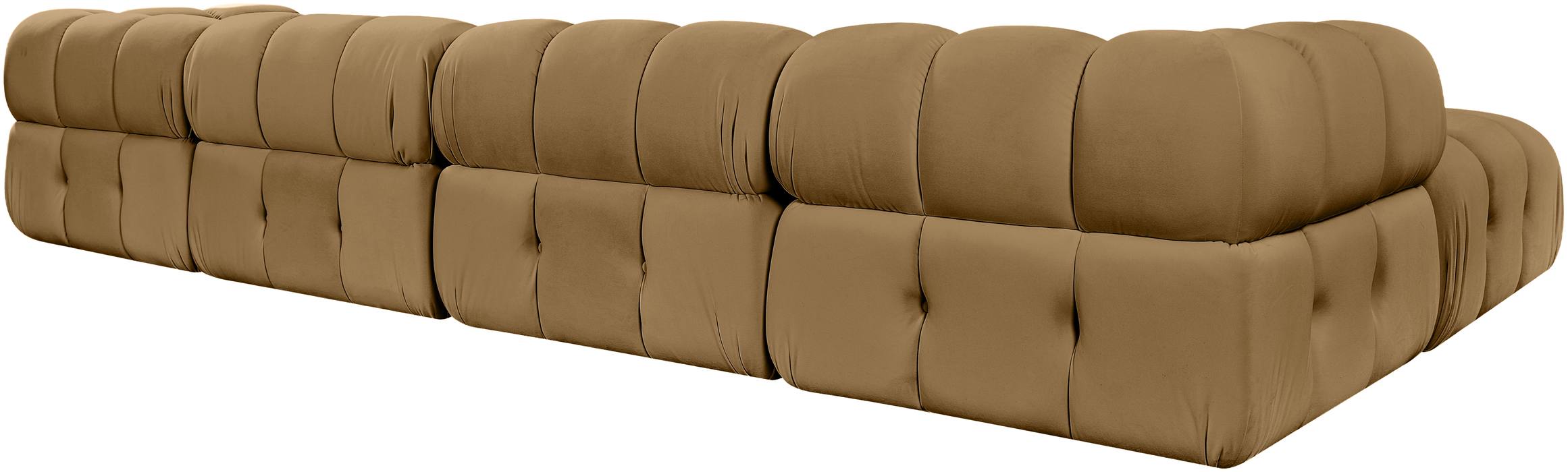 Meridian Furniture - Orin Saddle Velvet Performance Fabric Upholstered 5 pc. Sectional - 671Saddle-Sec5B - GreatFurnitureDeal