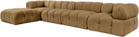 Meridian Furniture - Orin Saddle Velvet Performance Fabric Upholstered 5 pc. Sectional - 671Saddle-Sec5B - GreatFurnitureDeal