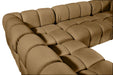 Meridian Furniture - Orin Saddle Velvet Performance Fabric Upholstered 6 pc. Sectional - 671Saddle-Sec6E - GreatFurnitureDeal