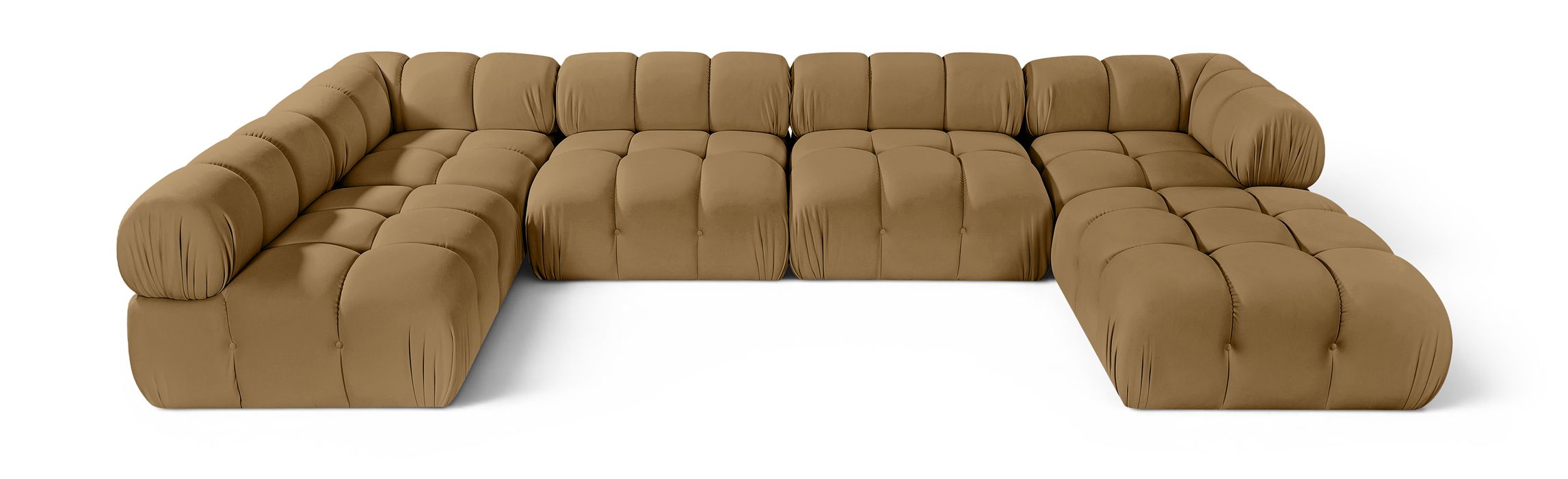 Meridian Furniture - Orin Saddle Velvet Performance Fabric Upholstered 6 pc. Sectional - 671Saddle-Sec6E - GreatFurnitureDeal