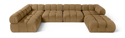 Meridian Furniture - Orin Saddle Velvet Performance Fabric Upholstered 6 pc. Sectional - 671Saddle-Sec6E - GreatFurnitureDeal