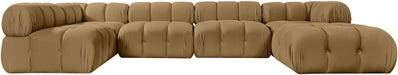 Meridian Furniture - Orin Saddle Velvet Performance Fabric Upholstered 6 pc. Sectional - 671Saddle-Sec6E - GreatFurnitureDeal