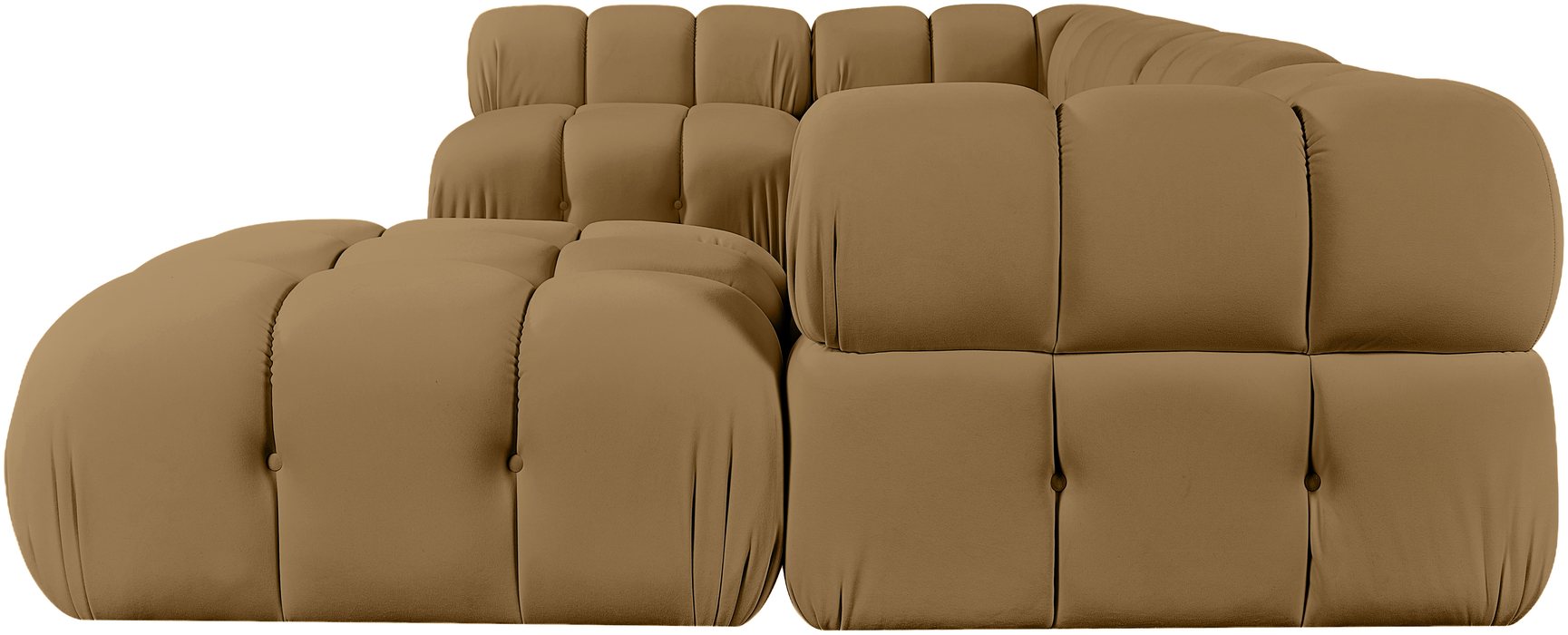 Meridian Furniture - Orin Saddle Velvet Performance Fabric Upholstered 6 pc. Sectional - 671Saddle-Sec6E - GreatFurnitureDeal