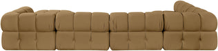 Meridian Furniture - Orin Saddle Velvet Performance Fabric Upholstered 6 pc. Sectional - 671Saddle-Sec6E - GreatFurnitureDeal
