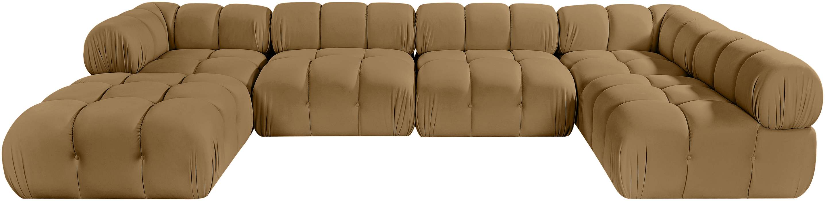 Meridian Furniture - Orin Saddle Velvet Performance Fabric Upholstered 6 pc. Sectional - 671Saddle-Sec6E - GreatFurnitureDeal