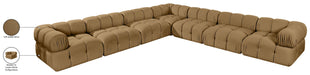 Meridian Furniture - Orin Saddle Velvet Performance Fabric Upholstered 7 pc. Sectional - 671Saddle-Sec7A - GreatFurnitureDeal