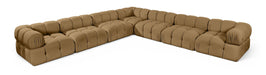 Meridian Furniture - Orin Saddle Velvet Performance Fabric Upholstered 7 pc. Sectional - 671Saddle-Sec7A - GreatFurnitureDeal
