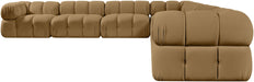 Meridian Furniture - Orin Saddle Velvet Performance Fabric Upholstered 7 pc. Sectional - 671Saddle-Sec7A - GreatFurnitureDeal