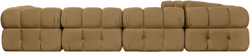 Meridian Furniture - Orin Saddle Velvet Performance Fabric Upholstered 7 pc. Sectional - 671Saddle-Sec7A - GreatFurnitureDeal
