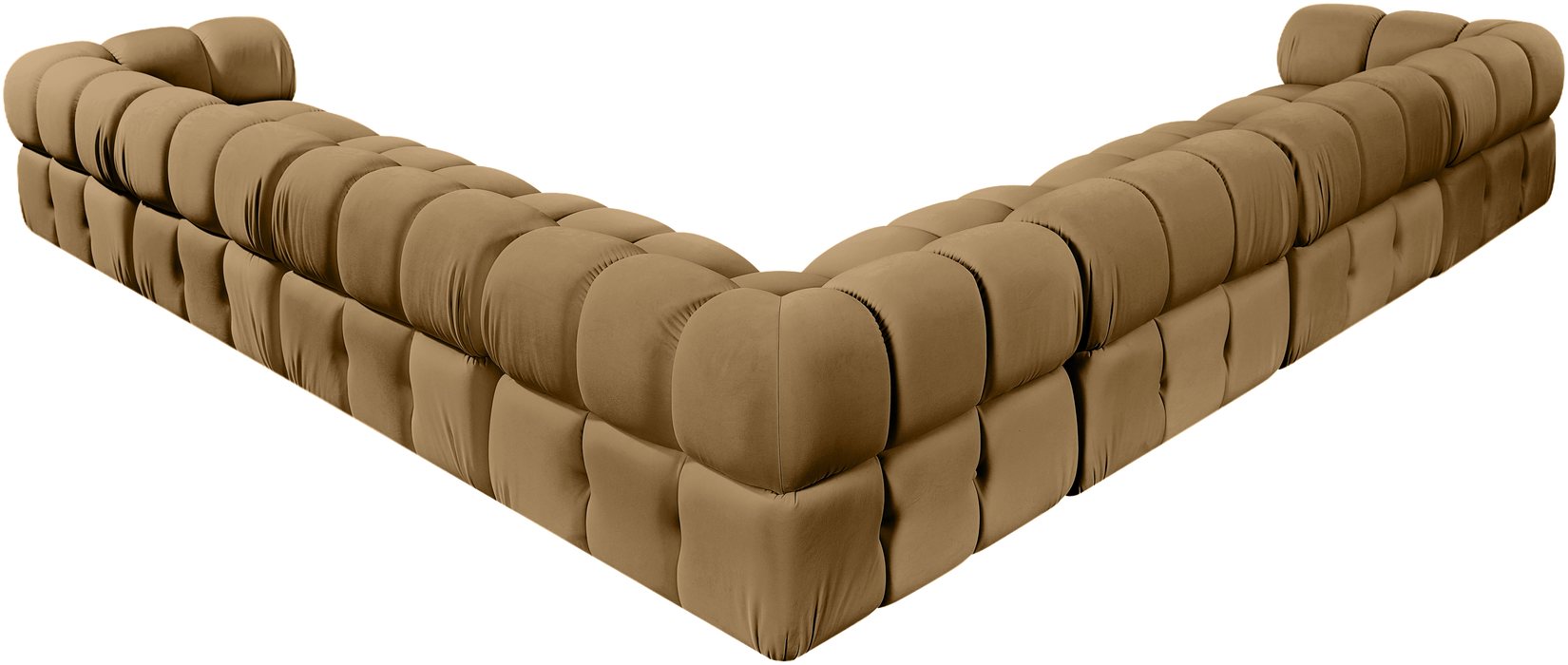 Meridian Furniture - Orin Saddle Velvet Performance Fabric Upholstered 7 pc. Sectional - 671Saddle-Sec7A - GreatFurnitureDeal