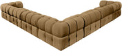 Meridian Furniture - Orin Saddle Velvet Performance Fabric Upholstered 7 pc. Sectional - 671Saddle-Sec7A - GreatFurnitureDeal