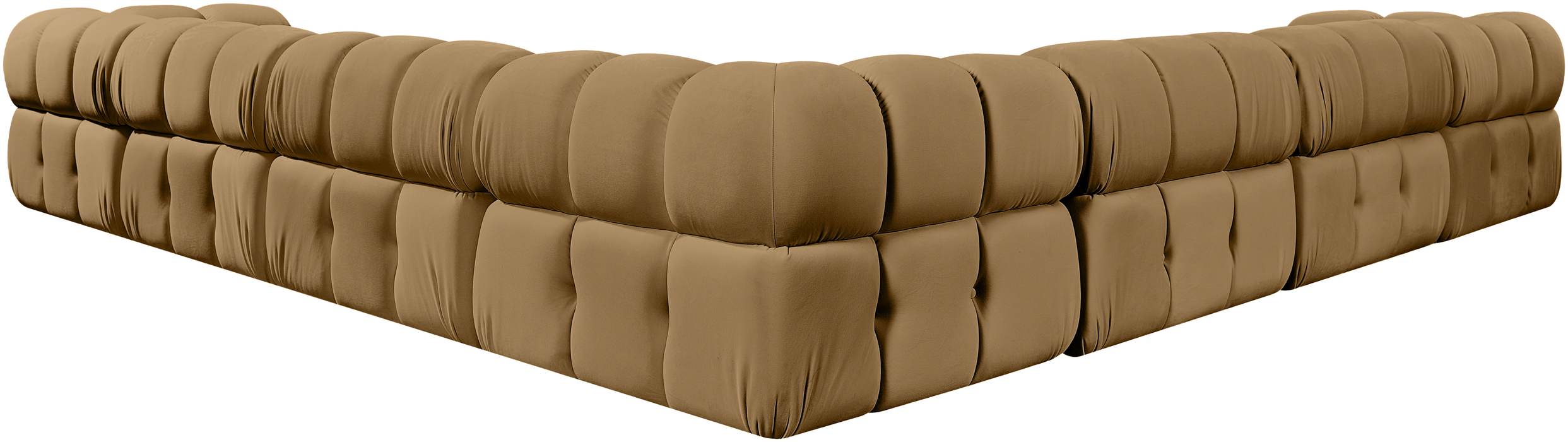 Meridian Furniture - Orin Saddle Velvet Performance Fabric Upholstered 7 pc. Sectional - 671Saddle-Sec7A - GreatFurnitureDeal
