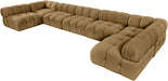 Meridian Furniture - Orin Saddle Velvet Performance Fabric Upholstered 7 pc. Sectional - 671Saddle-Sec7C - GreatFurnitureDeal