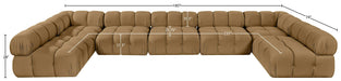 Meridian Furniture - Orin Saddle Velvet Performance Fabric Upholstered 7 pc. Sectional - 671Saddle-Sec7C - GreatFurnitureDeal