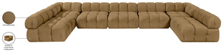 Meridian Furniture - Orin Saddle Velvet Performance Fabric Upholstered 7 pc. Sectional - 671Saddle-Sec7C - GreatFurnitureDeal