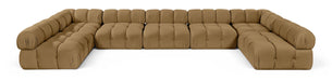 Meridian Furniture - Orin Saddle Velvet Performance Fabric Upholstered 7 pc. Sectional - 671Saddle-Sec7C - GreatFurnitureDeal