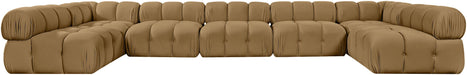 Meridian Furniture - Orin Saddle Velvet Performance Fabric Upholstered 7 pc. Sectional - 671Saddle-Sec7C - GreatFurnitureDeal