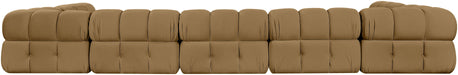 Meridian Furniture - Orin Saddle Velvet Performance Fabric Upholstered 7 pc. Sectional - 671Saddle-Sec7C - GreatFurnitureDeal