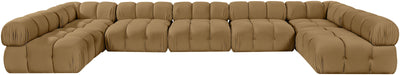 Meridian Furniture - Orin Saddle Velvet Performance Fabric Upholstered 7 pc. Sectional - 671Saddle-Sec7C - GreatFurnitureDeal