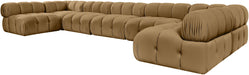 Meridian Furniture - Orin Saddle Velvet Performance Fabric Upholstered 7 pc. Sectional - 671Saddle-Sec7C - GreatFurnitureDeal
